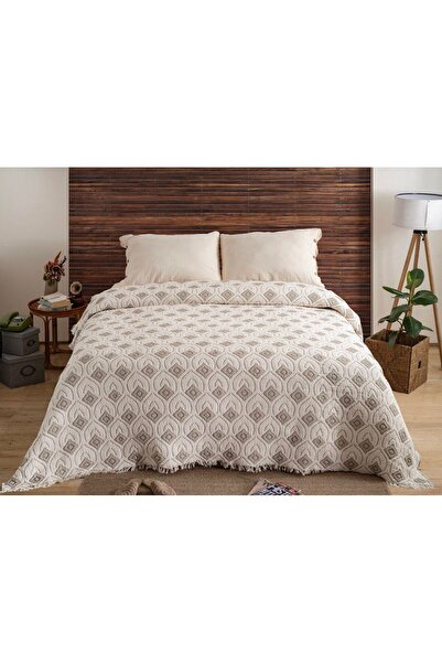 Peshtemalsan 9 KATLI %100 PAMUK MÜSLİN YORGAN YATAK ÖRTÜSÜ BEJ