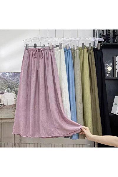 1way Wide skirt with elastic waist