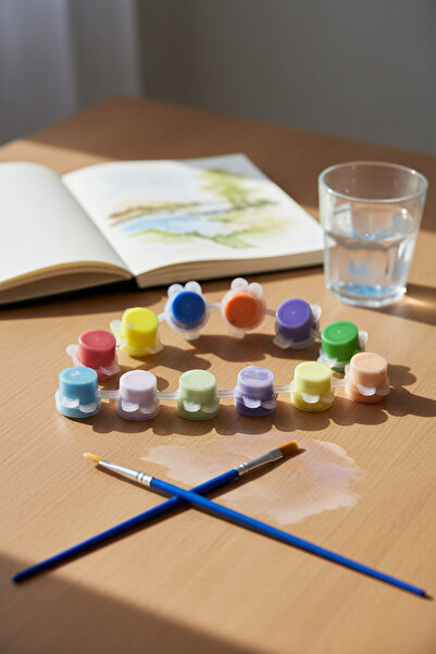 adanaçiçekliatölye 12li BOYA VE 2 Lİ FIRÇA SETİ