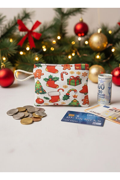 DKY محفظة صغيرة للعملات المعدنية بنمط السنة الجديدة