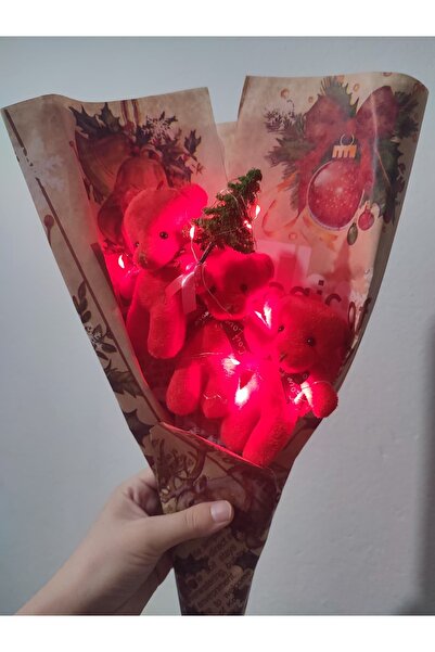 shop Yılbaşı Özel LED Işıklı Peluş Ayıçık Hediye Buketi