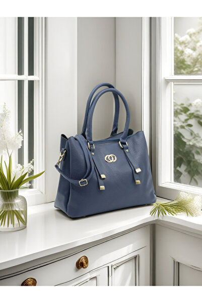 Generic Elegant Artificial Leather Tote Bag – Women’s Structured Handbag with Gold Accents & Top Handles