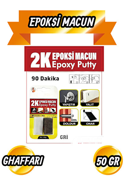 BOLTER CHEMİCAL PRODUCTS Güçlü Epoksi Macunu Yapıştırıcı Hamur Metal Plastik Seramik Çelik Yapıştırıcı Doldurur Boyanır 50 Gr