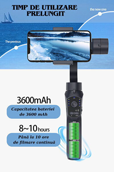 OEM Phone Stabilizer, F10 Pro Gimbal, 3-Axis Stabilization, 3600 mAh Battery, USB Charging