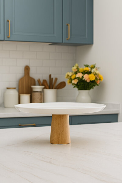 Dia طبق تقديم من البورسلين، طبق تقديم فواكه بقاعدة، طبق تقديم للحلويات والكعك