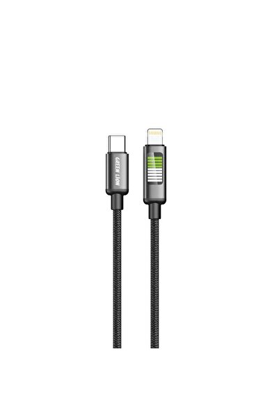 Green Lion كابل USB-C إلى Lightning مضفر LED بطول 1 متر - شحن سريع بقوة 30 وا...