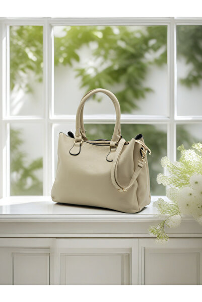 Generic Elegant Artificial Leather Tote Bag – Women’s Structured Handbag with Gold Accents & Top Handles