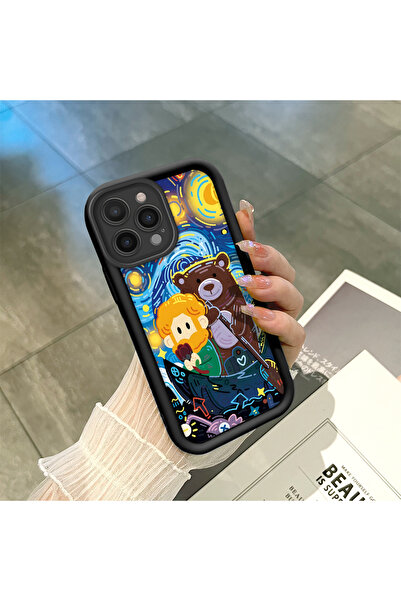 ucuc غطاء هاتف متوافق مع آيفون 16 برو ماكس، مصنوع من السيليكون الأسود بنمط لي...