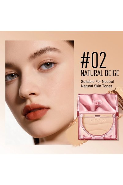 O.TWO.O Cosmetics Ultra-Fine Setting Powder, SPF Long-Lasting Matte, Pore-Blurring & Shine Control (#2-Natural Beige)