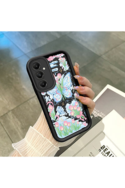 ucuc حافظة هاتف سامسونج جالاكسي A05S متوافقة مع السيليكون الأسود بنمط الزهرة ...