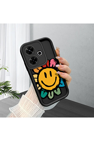 ucuc حافظة هاتف Xiaomi Poco M6 4G متوافقة مع السيليكون الأسود بنمط ممتع وممتص...