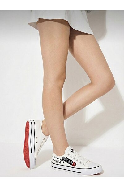 No Fear Unisex Günlük Yazı Baskılı Kanvas Sneaker – Rahat Taban Spor Ayakkabı