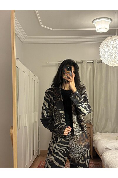 SELSAL Leopard print blazer and trousers set