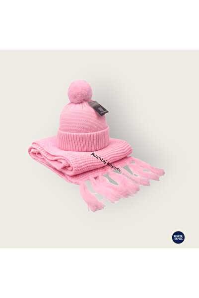 Mustran Syt Premium Stylish Pom-Pom Women's Scarf and Beanie Set | Wool Textured Thick Knitted Winter Suit