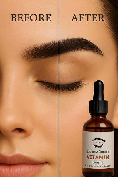 Puredermine Herbal Natural Eyebrow and Eyelash Growth Serum – Oil-Based Vitamin Complex Enhancer, Nourishing,
