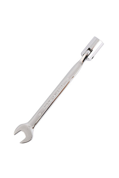 Lawazim Flexible Head Ratchet Wrench 17mm for Tight Spaces and Mechanical Repair