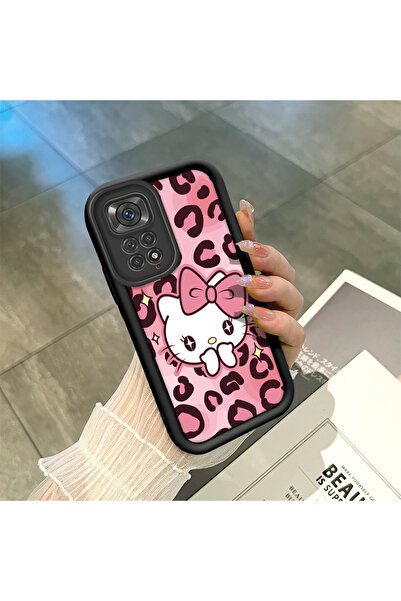 ucuc Redmi Note 11S Uyumlu Siyah Yüksek Kaliteli Silikon Leopar Desenli Kitty...