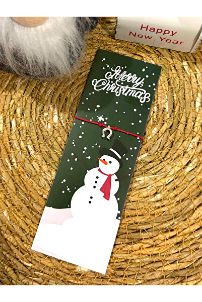 FIERA JEWELRY Adjustable Bracelet with Red String, Nal Beads and New Year's Card