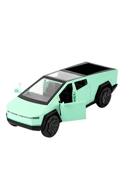 OEM Tesla Cybertruck Metal Car, Sounds and Lights, Moving Doors, Pull-Back Function, 15cm, Turquoise