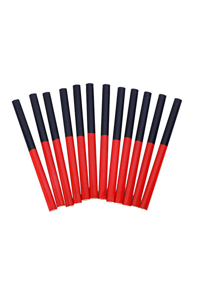 Lawazim أقلام نجار 12 قطعة أحمر وأسود لأعمال وضع العلامات على الخشب والتخطيط