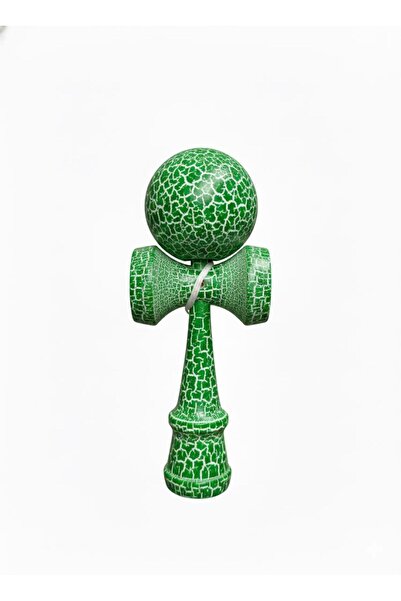 OEM Kendama din Lemn, Model Colorat cu Efect Crăpat,verde, 18 cm, Joc de Înde...