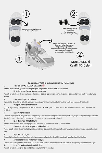 sepona Patented Lighted Orthopedic Sports Shoes 4 Wheel Skates – Lights On/Off with Button