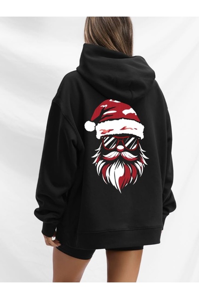 ship master Hanorac unisex negru supradimensionat cu glugă bumbac 100% 3 Thre...