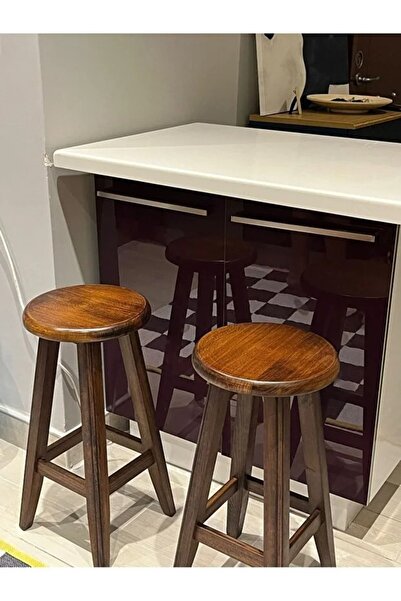 Nisa CONSEPT -CEVİZ RENK BAR TABURE- BAR SANDALYE-70 CM - 1 ADET