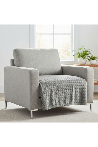 zhrcollection غطاء أريكة رمادي منقوش – غطاء أريكة وسرير قابل للطي مرن – قماش ...