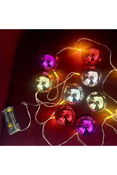 Skygo 2 Metre 10 Led Pilli 2 Kademeli Parlak Top Led Yılbaşı Ağacı Süsü MZ-3