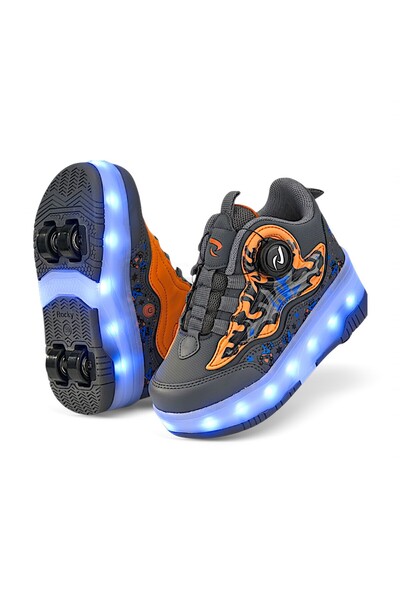 sepona Patented Lighted Orthopedic Sports Shoes 4 Wheel Skates – Lights On/Off with Button