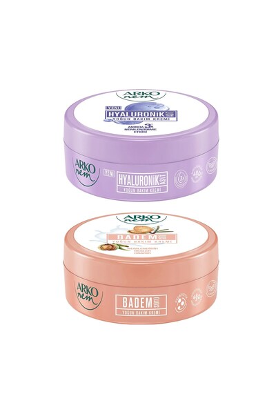 ARKO Hyaluronik Asit ve Badem Sütü Bakım Kremi 150 ml 2 li Set