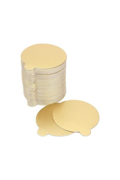 Trend Hediye Sepeti Cake Board Round Gold Thick 24 cm 25 Pieces