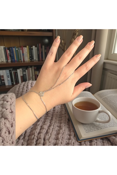 IDORIA Yonca Figürlü Gümüş Renk Şahmeran