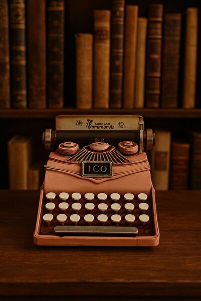 VALENZA STORE Dekoratif Pembe Metal Daktilo - Hediyelik