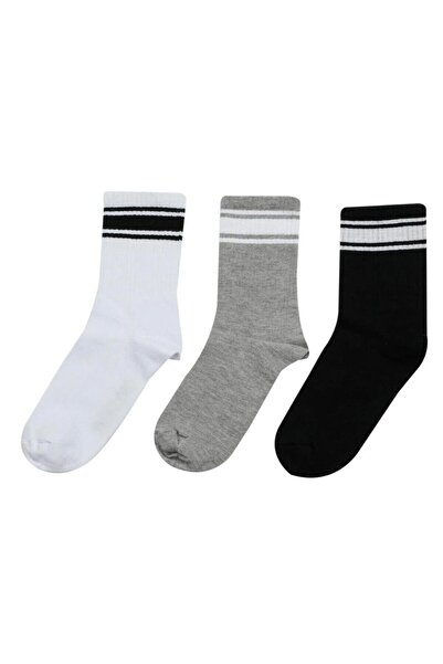 lumberjack Anniston 40/44 Men's Black/White/Grey Striped Cotton Socks