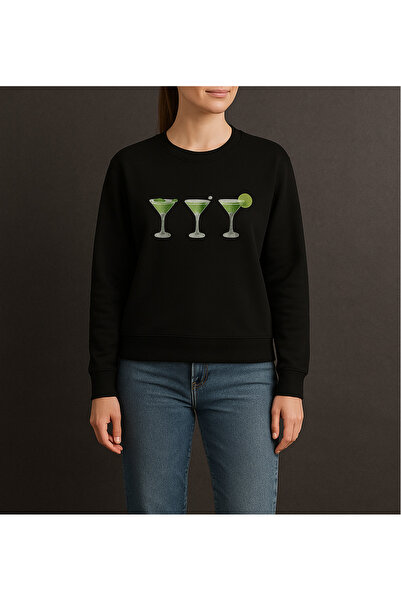 shi dumanlar giyim سويت شيرت مارغريتا مطبوع قصة فضفاضة برقبة دائرية للجنسين