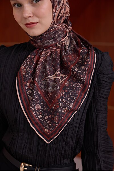 İpekhan Зимовий цвіт М'який шарф 1242 Бордо