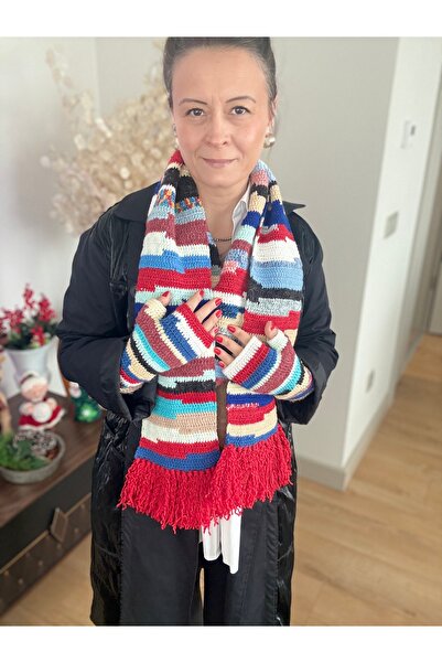 PURPLE'S BİR TUTAM MUTLULUK Handmade Design Scarf Glove Set / Gift