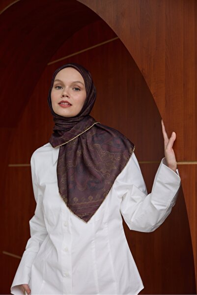 İpekhan Зимовий цвіт М'який шарф 1243 Бордо