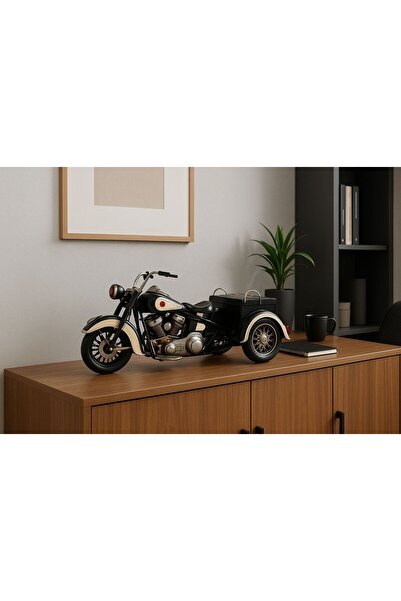 VALENZA STORE Dekoratif Büyük Boy Siyah Metal Motorsiklet - Hediyelik