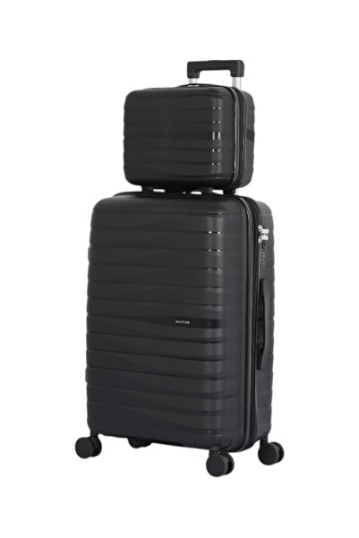 AVIATOR Luxury and complete travel bag set – 5 pieces made of highly durable, break-resistant polypropylene