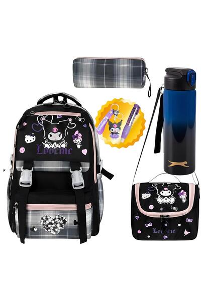 MASTER PACK حقيبة مدرسية من لوفمي، صندوق غداء، حامل أقلام، سلسلة مفاتيح كوروم...