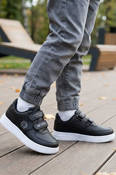 HİGHRUN Pantofi de școală pentru copii unisex, pantofi sport cu velcro