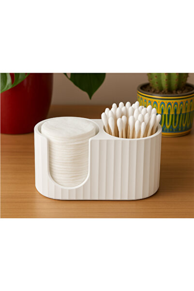 AtölyeMatris Bumbac pentru demachiere Tampoane pentru curățarea urechilor Organizator pentru baie 15 x 8 x 6 cm IMPRIMARE 3D PLASTIC PLA