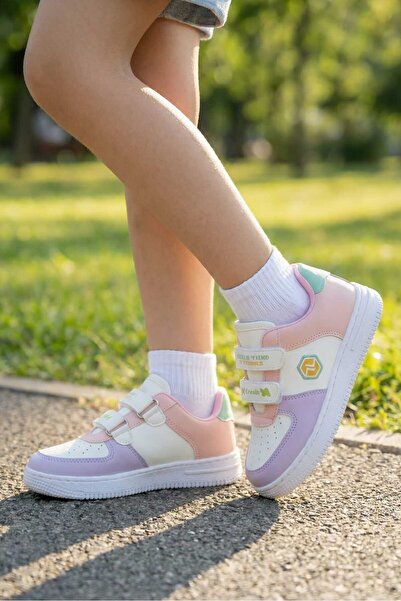 HİGHRUN Unisex Çocuk Okul Ayakkabısı Cırt Cırtlı Spor Ayakkabı