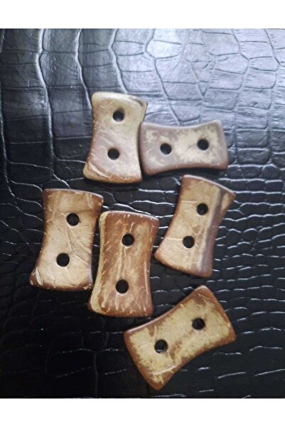 beyna aksesuar لوح خشبي طبيعي 4 سم زر جوز الهند 1 عبوة 6 قطع