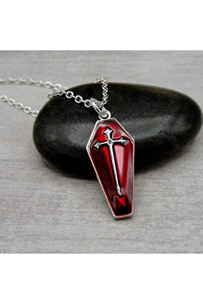 İsra Ayyıldız Moonstar Collection Tabut Haç Motifli Antrasit Kolye