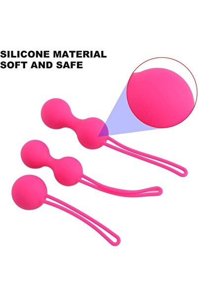 Pembe Kegel Zevk Topları - 3`lü Set