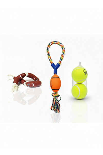 Silvanature مجموعة ألعاب الكلاب مكونة من 3 قطع - لعبة كرة الحبل + لعبة مضغ عل...
